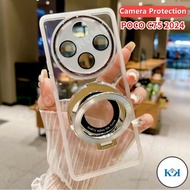 KK POCO C75 2024  Magnetic Stand Casing For POCO C75 PocoC75 C 75 75C 4G 5G 2024 Holder Len Camera S