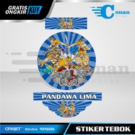 Stiker Decal Tebok Sangkar Kandang Love Bird Motif Pandawa Lima – Conan Design Sticker