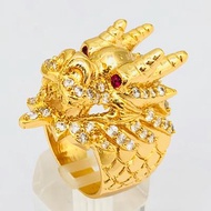 [HCM]NHẪN NAM ĐẦU RỒNG MẠ VÀNG 18K CAO CẤP