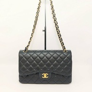 CHANEL CF黑金羊皮jumbo肩背斜背包30*20*9 98新配件塵袋