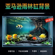 Rainforest Root Fish Tank Background Sticker 8K HD 5D Aquarium Wallpaper Three-Dimensional Aquarium 