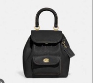 Coach Riya Backpack Black Pebble Leather