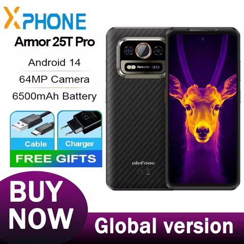 Ulefone Armor 25T Pro 5G Rugged Smartphone 6GB+256GB 6.78'' Thermal Imaging Android 14 33W 50MP+64MP
