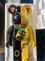 Bearbrick 1000% 黑色黃色雙面 招財貓