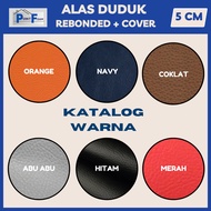 Disc Floor Seat Cushion, Anti-Deflation Rebonded Foam Square Leather Seat Cushion 5Cm 45 X 45Cm