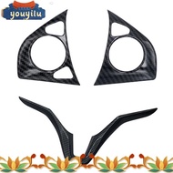 for Honda HRV HR-V VEZEL 2014-2020 Car Carbon Fiber Steering Wheel Panel Cover Trim Frame Decorator Sticker Accessories