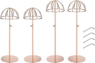 QUARKZMAN 4 Pieces Stainless Steel Hat Display Stand 12 to 24 Inch Adjustable Height Hat Stand Holde