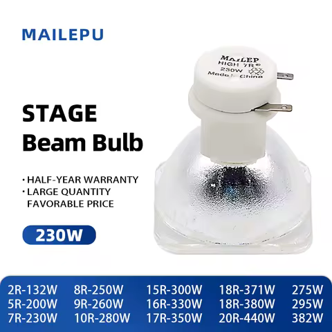 Stage Light 200W 5R / 7R 230W Metal Halide Lamp Moving Beam Lamp 230 Beam Platinum Metal Halogen Lam