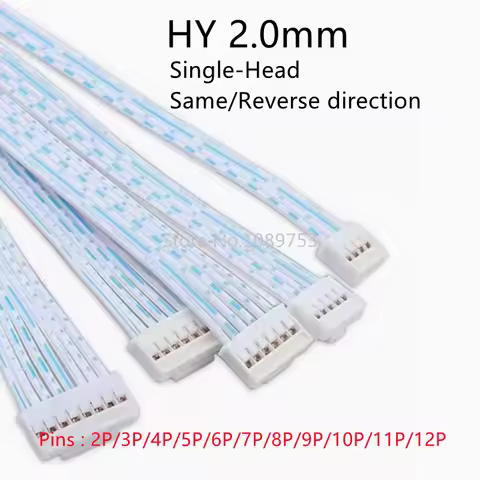 5pcs HY 2.0mm Pitch Connector 2P/3P/4P/5P/6P/7P/8P/9P/10P/11P/12 Pin Cable HY2.0 Plug Blue and White