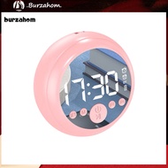 BUR_ Bluetooth-compatible Speaker Mini Portable LED Alarm Clock Voice Broadcast Wireless Loudspeaker for Home