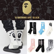 BAPE Socks Men Women Mid-Tube Socks Thick Towel Bottom Sports Socks