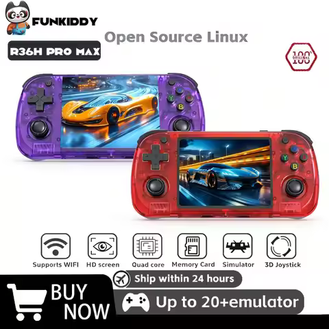 FUNKIDDY Game Console R36H PRO MAX Games Console ARKOS2.0 Handheld Game Console 4.2" 15000+ Games Ga
