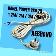 AEBDG 2X0.75MM SNI STRINGED POWER CABLE 1 Meter 2 Meters 3 Meters - 1.8 M NEXUS SNI Power Cable AC P