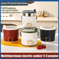 Multifunctional Electric Cooker with Stainless Steel Steamer Hot Pot Non-stick Ceramic Glaze Liner Household Dormitory Instant Noodles Bowl Frying Pan