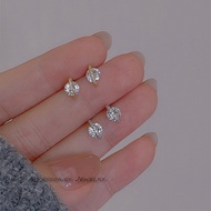 S925 Diamond Stud Earrings for Women S925 Piercing Earrings Set Earings for Kids Hikaw Silver Access