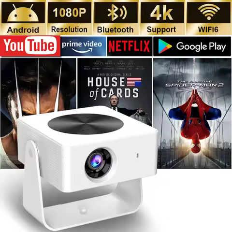 Mini Projector 4K T1pro Newly 150 ANSI Android13 Dual-band WiFi6 BT5.0 Auto Keystone Portable Outdoo