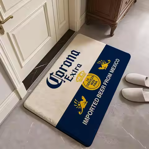 C-Corona E-Extra Beer Floor Mat Flannel Door Mat Non-Slip Absorbent Washable Indoor Home Rug