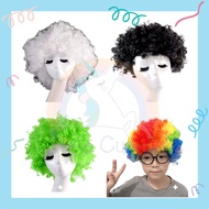 Socute Clown Wig Rainbow Afro Colorful Lightweigh Rambut Palsu Cosplay Badut Pelangi Afro Kembang Ri