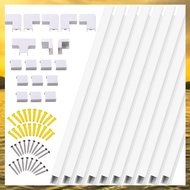(HIMK) 10Pcs PVC Cord Duct Raceway Wall Cable Management Electric Cache Cable Channel Wire Cover Wat
