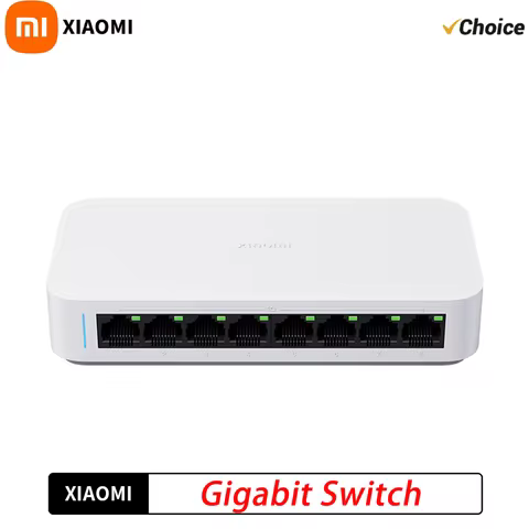 NEW Xiaomi Gigabit Switch, White, 23mm Slim Body, 8 Gigabit Ports, Connects to TVs and Game Consoles