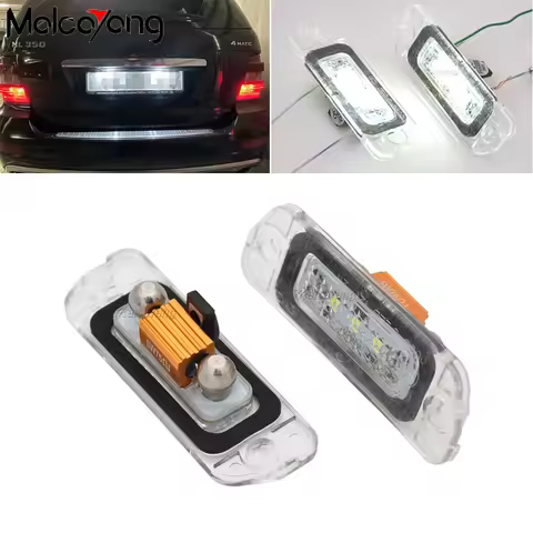 2Pieces White 6000K Error Free Led License Plate Lamp Bulb Number Plate Light For Mercedes Benz W164