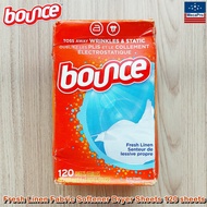 Bounce® Fresh Linen Fabric Softener Dryer Sheets แผ่นอบผ้า ลดรอยยับ กลิ่นหอมสดชื่น
