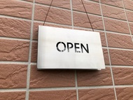 OPEN CLOSED 不鏽鋼雙面標示牌可翻轉 營業中 休息中 掛牌