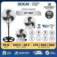 SEKAI IST1851 18in 3in1 Standfan Tornado Iron Table + Standing + Wall Fan IST-1851 IST 1851 - 18 inc