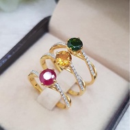 Real Gold Diamond Gemstone Ring {{Ring Size Notification Chat Channel}}