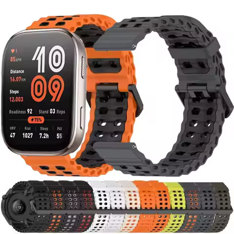 22mm Silicone Strap For Amazfit Bip 5 6/Bip 5 Unity Breathable Sport Wristband For Amazfit GTR 4 3 3