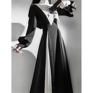 Black White Nun Dark Gothic Style lolita Dress lolita Daily Halloween Costume cos Costume Suit
