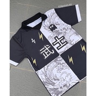 Local Brand Jersey Retro Collar Samurai China Dragon 2022 2023 Men's Fashion Jersi Baju Berkolar Murah Viral Dewasa Kanak Kanak Sublimation Cotton Big Size