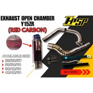 HPSP RACING OPEN EXHAUST Y15ZR CARBON BLACK RED 35MM 38MM 42MM 38/38/60 42/42/60 35/38/57 38/42/60 E