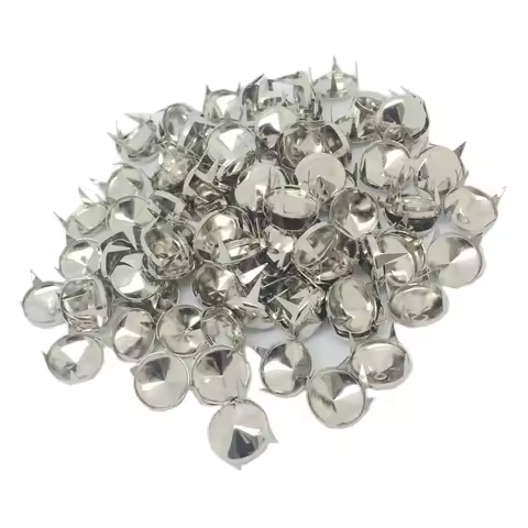 100pcs 12mm Cone Spike Metal Stud Rivet Punk Metal Spike Studs Spot Spike Cone Claw Studs Shoes Bag 