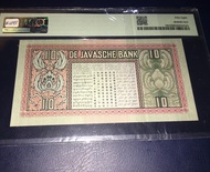 PTR Uang Lama Kuno Netherlands Indies indonesia 10 Gulden G wayang PMG