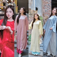 Antique silk ao dai set CNY Lien Chi - traditional ao dai, modern ao dai, party ao dai