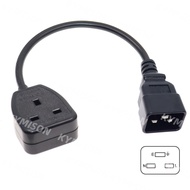 IEC 320 C20 Male Plug To UK Female Socket Power Rewireable Cord, 3G1.5mm Wire Gauge Cable, Convert t