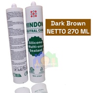Sealent Silent Kaca warna Coklat (Brown) Silikon Multi-use Sealant 270 ml
