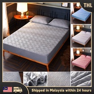 TaiHaoLe 3 IN 1 Bed Sheets COTTON Mattress Protector Single Queen King Size Washable Fitted Bedsheet