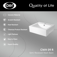 AER CWH 09-R Semi Recessed Washbasin Ceramic Wash Basin