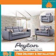 Sofa Master - Peyton 1/2/3 Seater and Chaise Fabric Sofa Set In Black