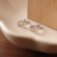 [All Sterling Silver.earrings] Cross Circle Earrings [UME] S999 Silver Hoop Hoop Earring