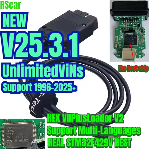 2025 Latest V25.3 Real Hex OBD2 V2 STM32F429 ARM Unlimited VINs Update Online Forvag hex/v2 OBD2 Car