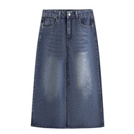 Váy Ngắn Denim Cạp Cao Cara CLUB Cỡ Lớn Cho Nữ Mùa Hè Dài Vừa Phải Dáng Chữ a Váy Ống Rộng Thường Ng