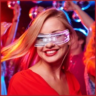 Led Light up Glasses 7 Colors Adjustable Luminous Glasses Futuristic Led Visor Glasses Eye-Catching 