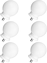 6 Packs ABS Finials for Curtain Rods Caps, 1.22''/3.1 CM Curtain Rod Ends Screw on for 0.19''/5 MM H