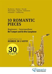 Bb Trumpet and Eb Alto Sax easy duets book - 10 Romantic Pieces (scored in 3 keys) Ludwig van Beethoven
