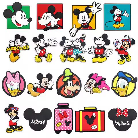 19pcs/SET New Mickey series for Cartoon Shoe Charms Accessories DIY Decoration for Classic Clog Kids
