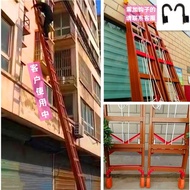 6m 8m 12m 15m 3 Section Telescopic Ladder Triple Lift Ladder Aluminum Alloy Engineering Advertising 