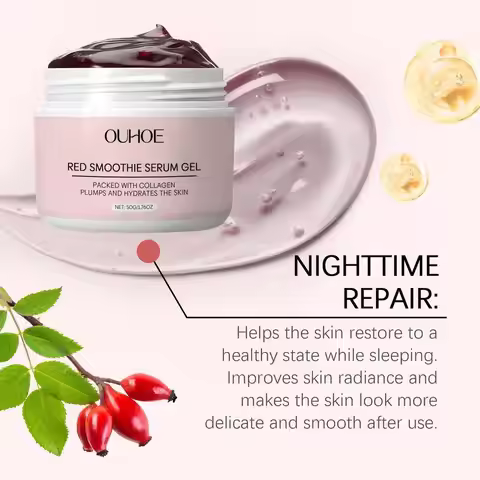 Arencia Overnight Red Smoothie Face Mask Serum, Glowing & Soothing With 30% Red Collagen, Niacinamid